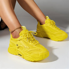 Women's Chunky Sneakers Mesh Breathable Low Top Sports Shoes
