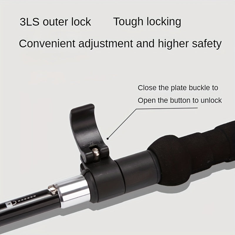 Aluminum Alloy Folding Hiking Pole with Steel Bead Lock