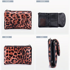 Women's Magnetic Closure Trifold Wallet with Zipper Pocket