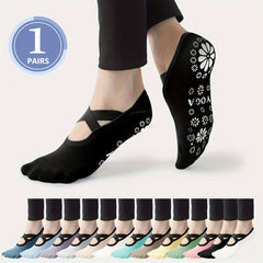 Cross Strap Non-slip Yoga Socks Breathable Gripper Socks