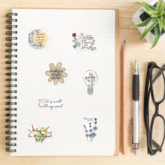 50pcs Bible Phrase Vinyl Decals Waterproof Stickers Pack for Kids Teens