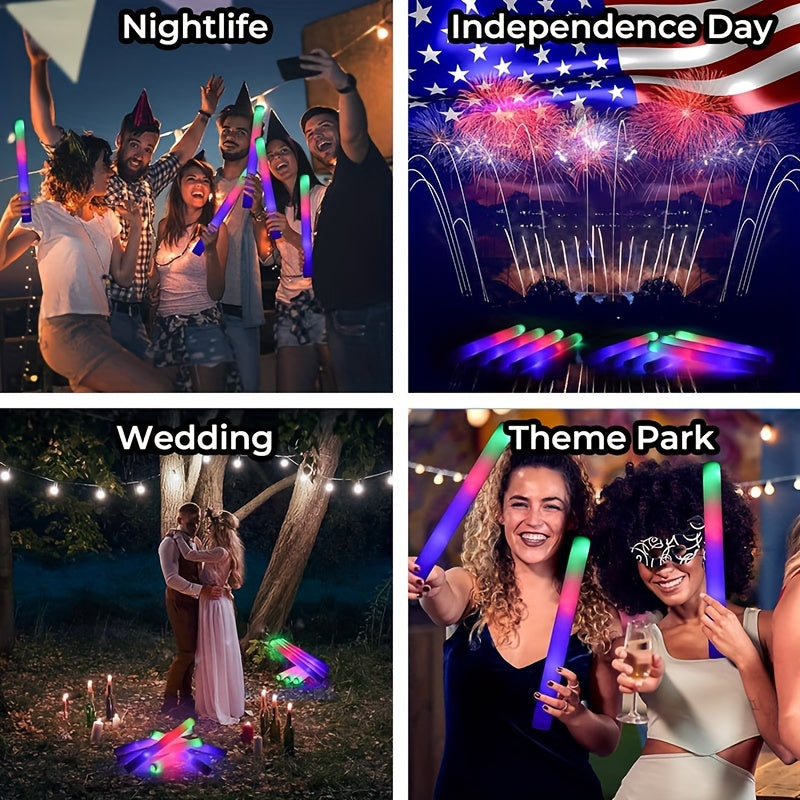 LED Foam Sticks 3 Modes Flashing Raves Concert Party Camping Events Carnival