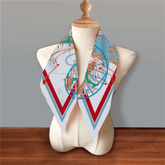 Women's Long Print Neckerchief Neck Wrap Bandana Scarf