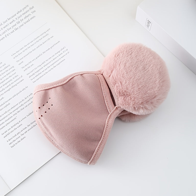Winter Cycling Face Mask Unisex 3D Ear Protection Cover Knit Polyester