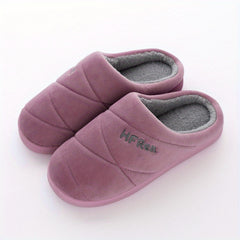 Men's Argyle Pattern Warm Plush Lining Slippers