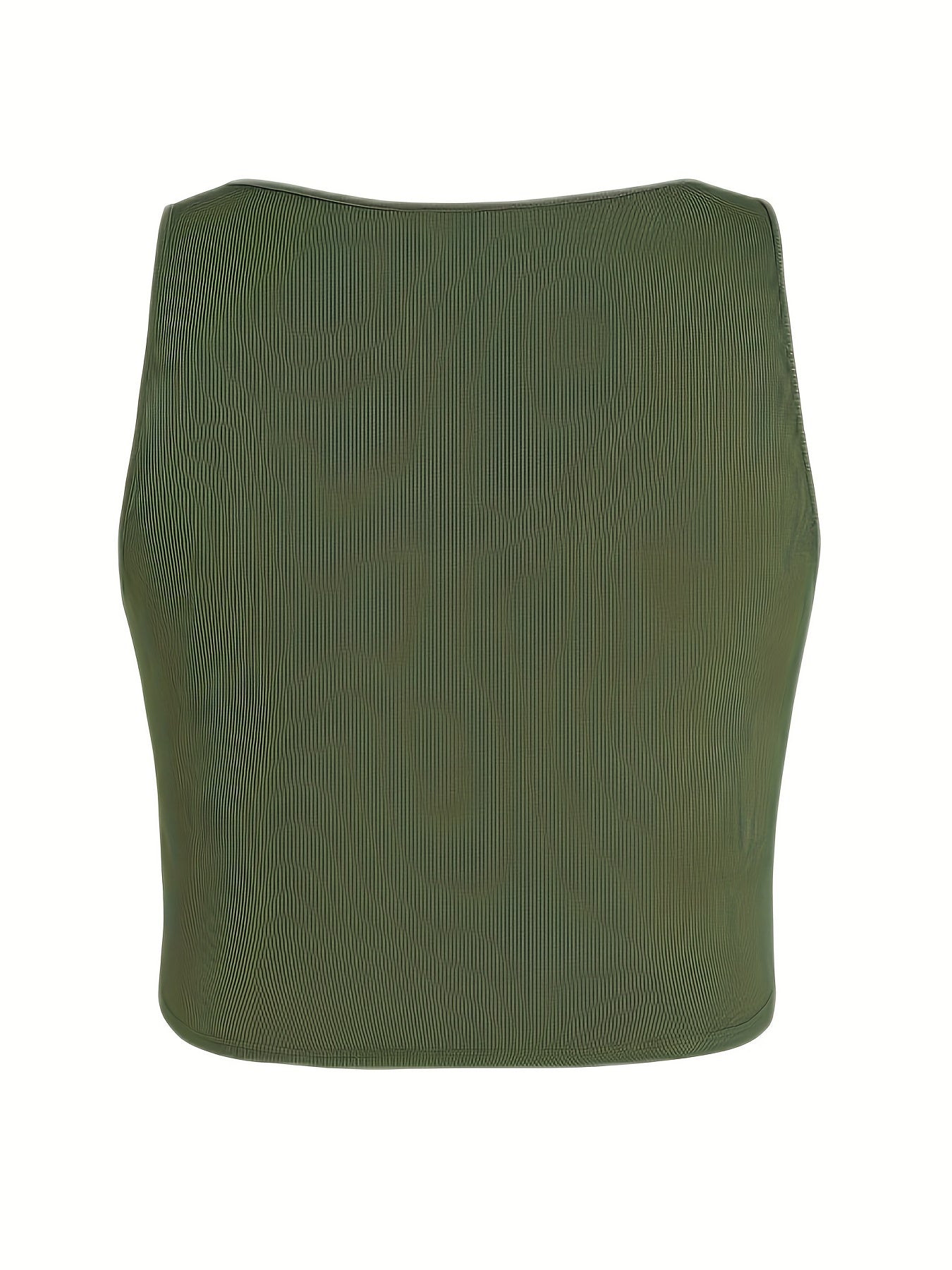 Ribbed Twist Front V Neck Vest Top