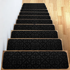 6pcs Non-slip Stair Mats Self-adhesive Washable Step Mats