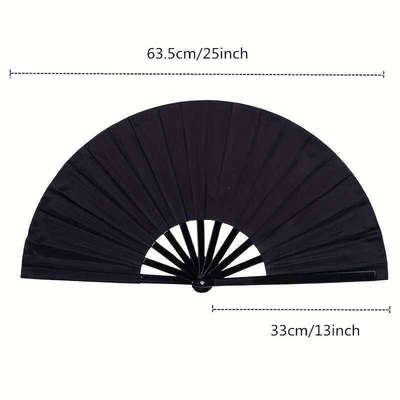 Vintage Nylon Cloth Folding Hand Fan for Men and Women