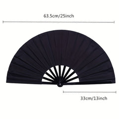 Vintage Nylon Cloth Folding Hand Fan for Men and Women