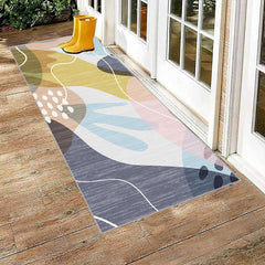 Modern Abstract Long Carpet, Machine Washable Anti-Slip