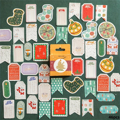 46pcs Merry Christmas Box Stickers Scrapbooking Label Diary Stationery