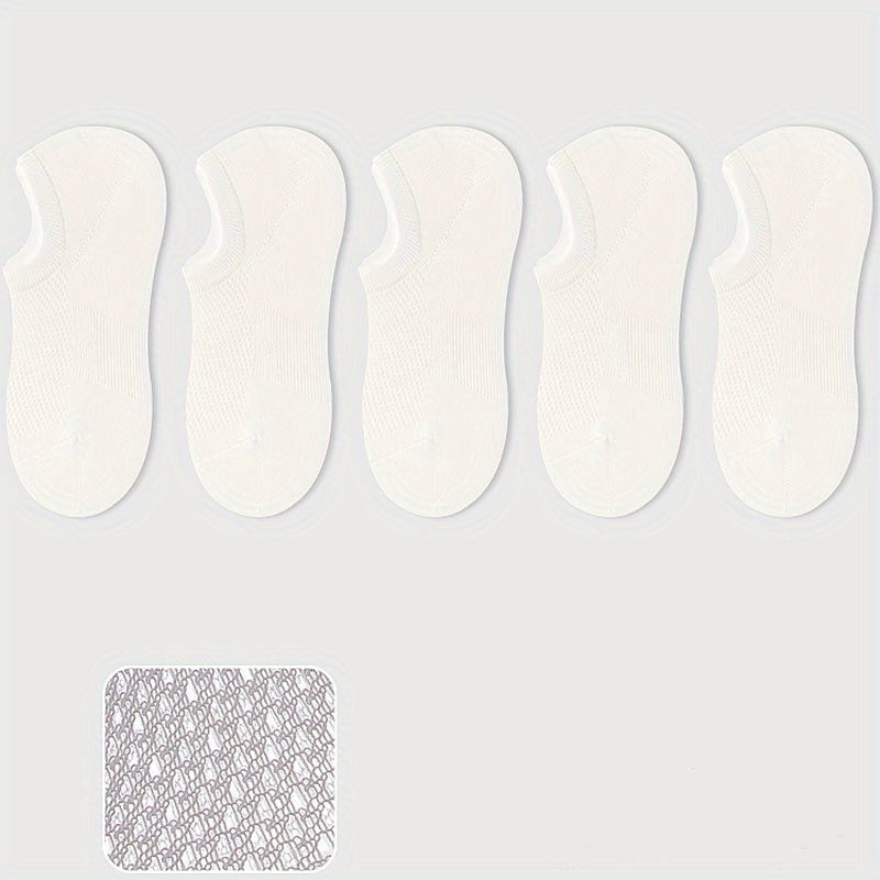 7 Pairs Women's Solid Ankle Socks Breathable & Lightweight Stockings