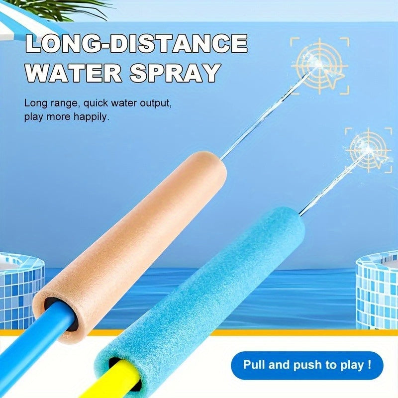 6 Pack Pull Out Water Spray Toy Foam Water Gun Beach Pool Toys