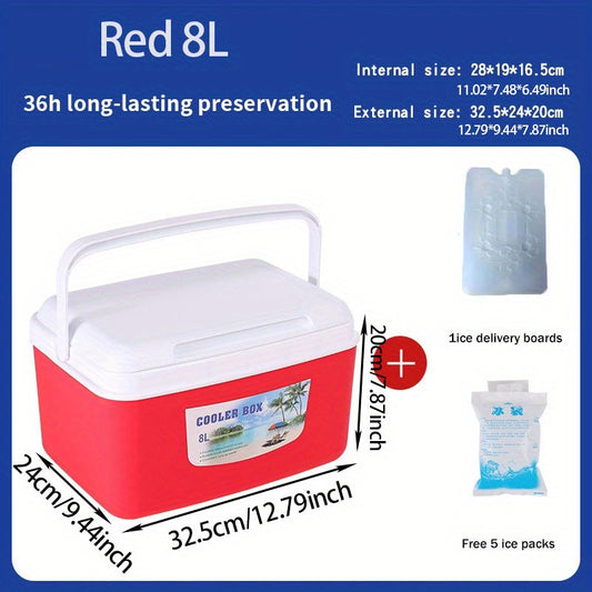 26L Plastic Insulated Cooler Box with Lid and Handle