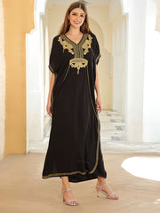 V Neck Cover Up Dress Loose Fit Split Kaftan Women's Swimwear