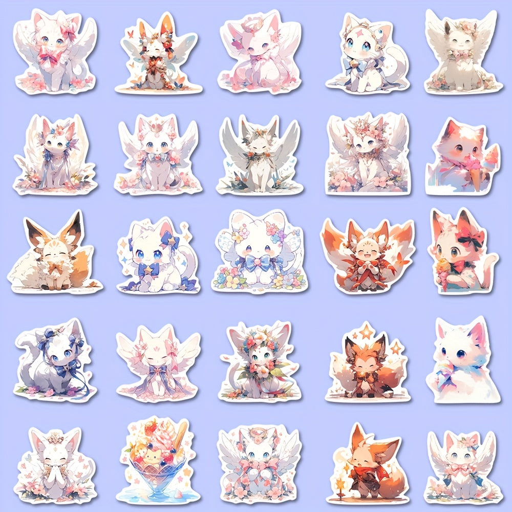 63pcs Cat Animal Stickers Pack for Laptop Luggage Notebook Decoration