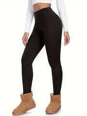 High Waist Solid Stretchy Yoga Pants for Women
