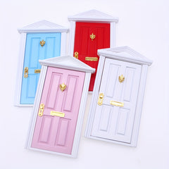 Mini Wooden Elf Door Model Dollhouse DIY Accessory Halloween Christmas