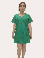 Stripe Print Short Sleeve Sleep Dress