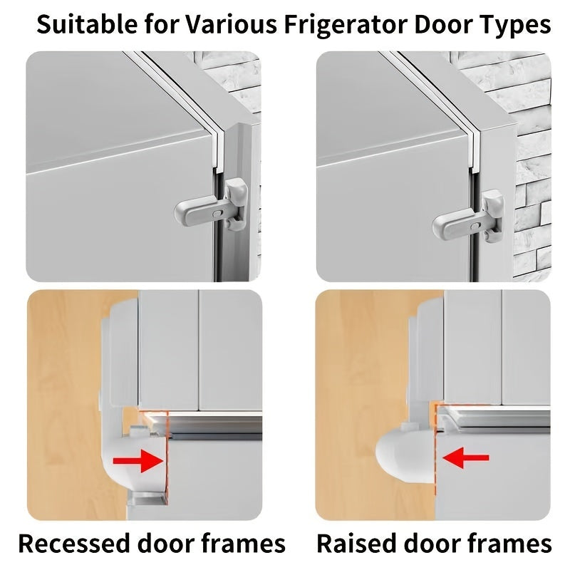 2pcs Fridge Lock For Kids And Toddlers Child Proof Refrigerator Lock
