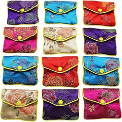 12pcs Jewelry Silk Purse Pouch Gift Bags Random Colors