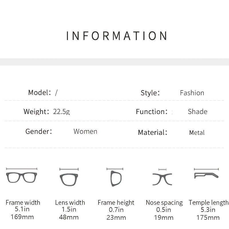 Metal Vintage Anti Semi Rimless Light Sunglasses
