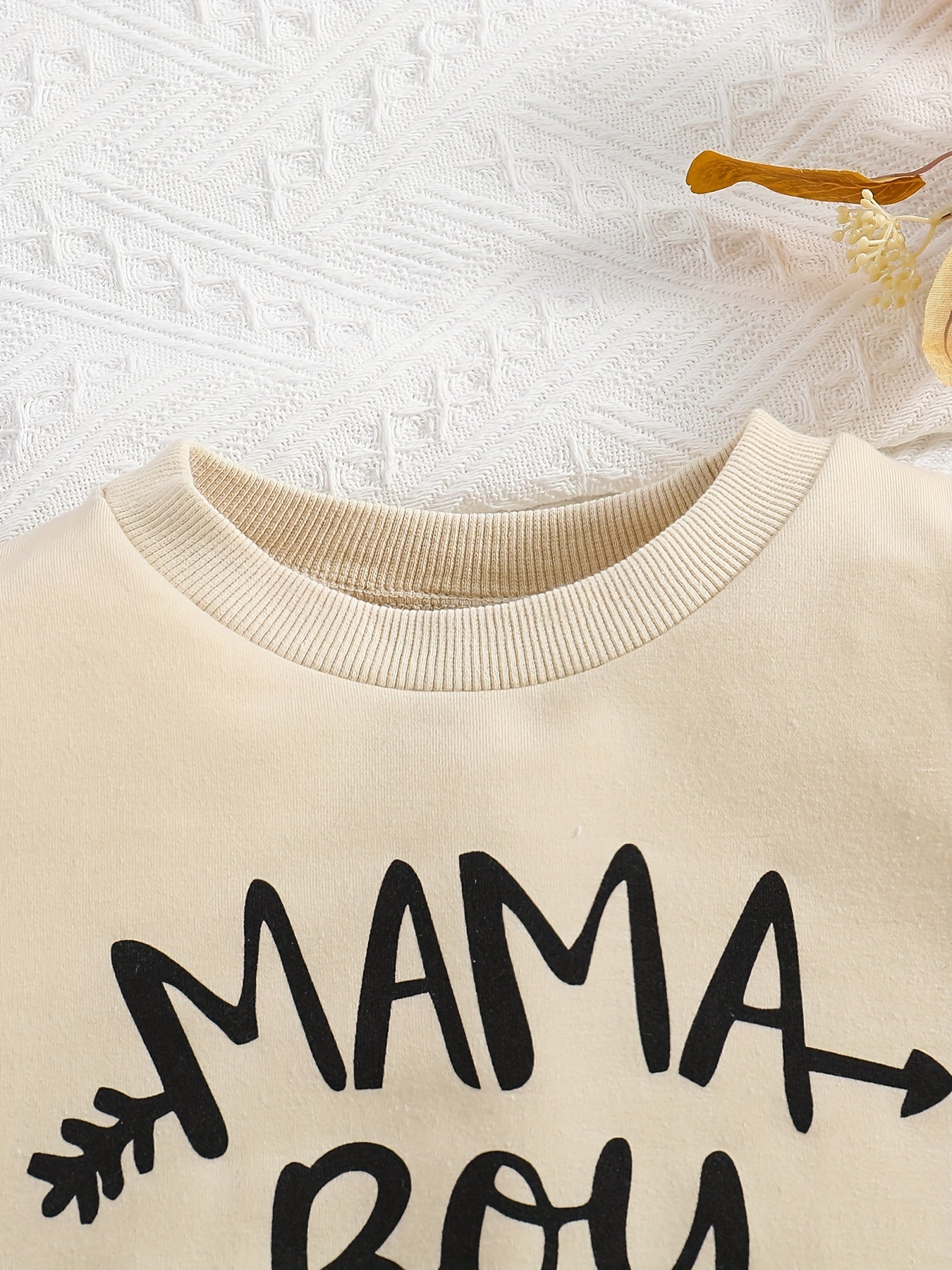 MAMA BOY Letter Print Boys Casual Pullover Sweatshirt