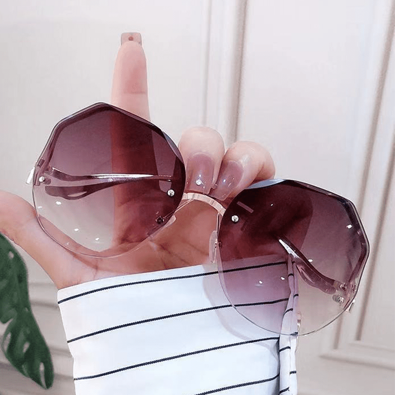 Gradient Lens Sunglasses Polygon Frame UV Protection
