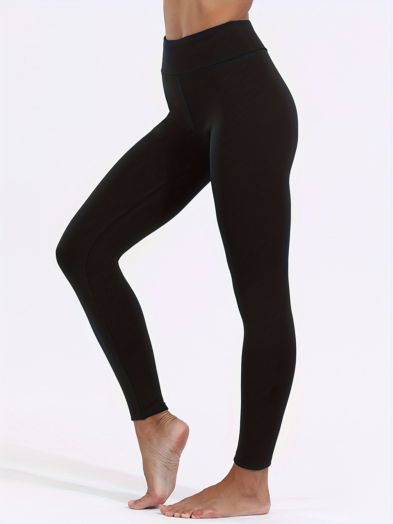 Plush Lined Thermal Pants Soft & Comfy Slim Elastic Tights For Winter