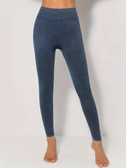 Denim Washed High Waist Fitness Pants Women's Leggings