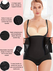 Front Buckle Shaping Bodysuit Tummy Control Butt Lifting Open Bust Body Shaper
