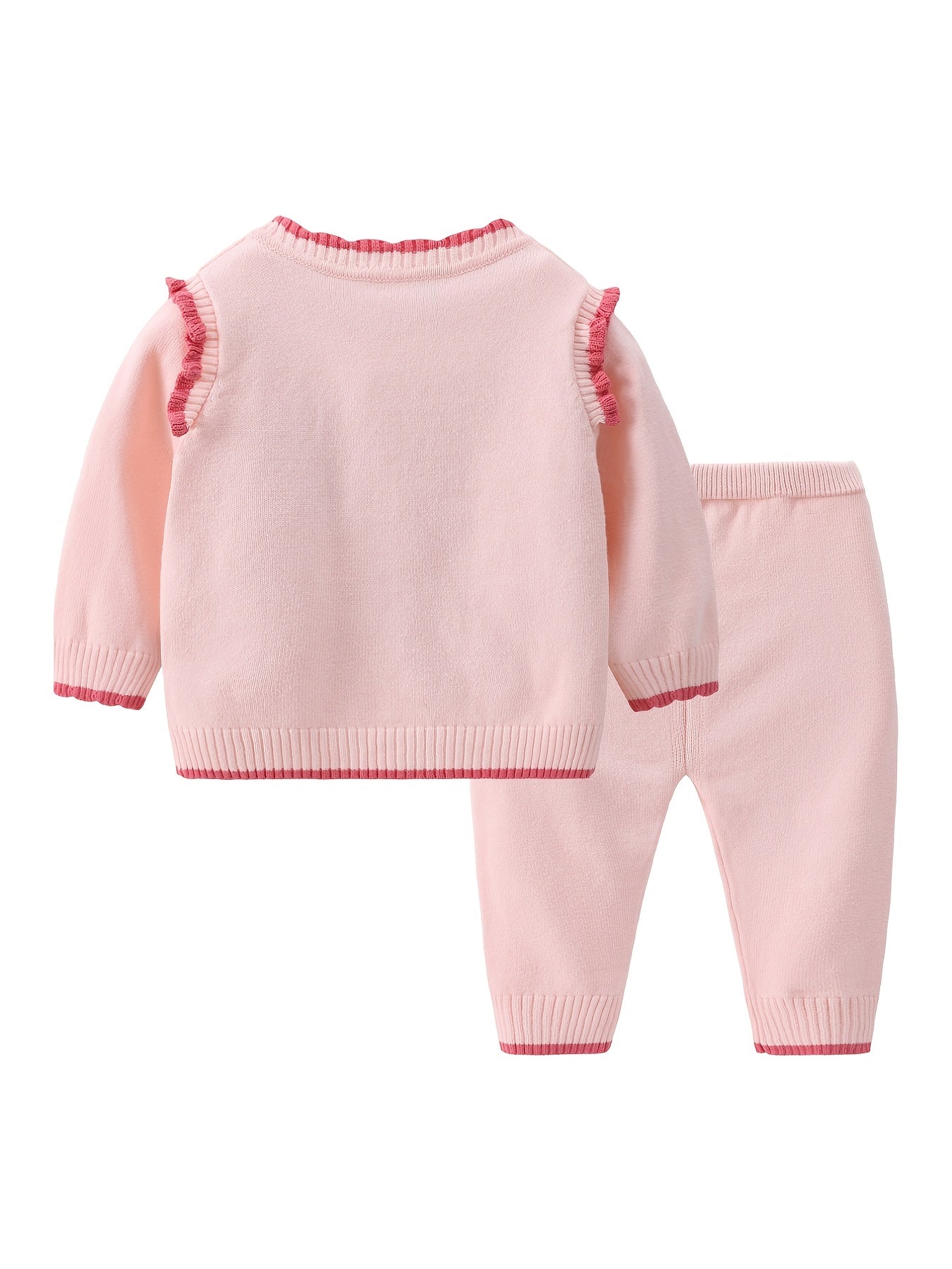 2pc Baby Girls Floral Long Sleeve Cardigan & Pants Set