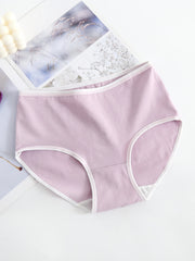 5 Pcs Cotton Panties Comfy Mid Rise Stretch Briefs Women's Lingerie