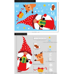 Santa Claus Reindeer Electrostatic Stickers Christmas Decor