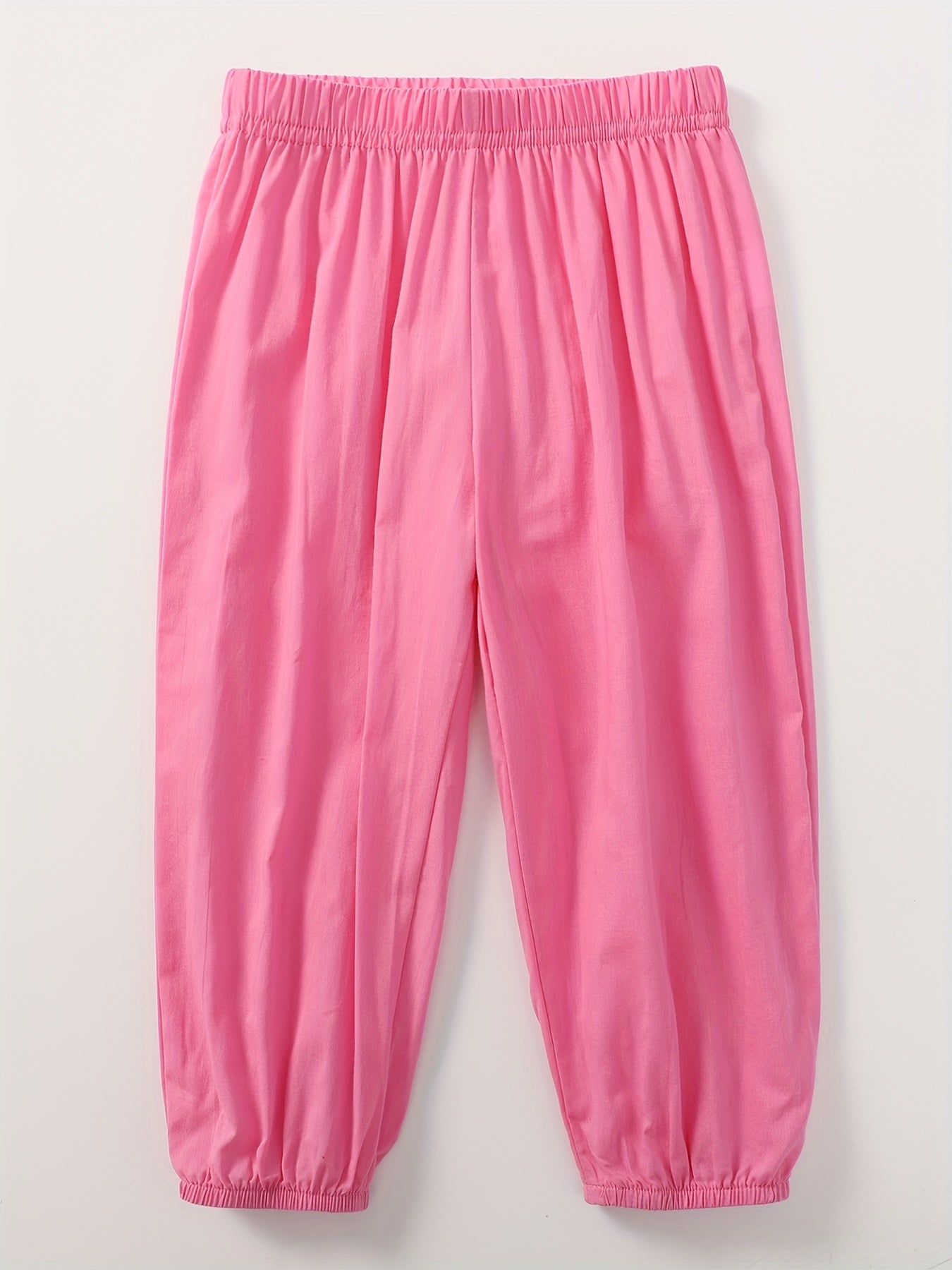 Toddler Girls Wide Leg Cotton Pants Elastic Waist Summer Kids Clothes