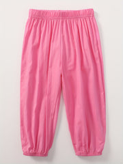 Toddler Girls Wide Leg Cotton Pants Elastic Waist Summer Kids Clothes