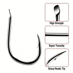 100pcs Durable Fishing Hooks for Jigging and Carp Fishing