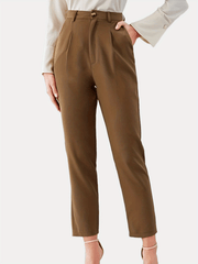 Straight Leg Capris Pants Trouser for Business Women