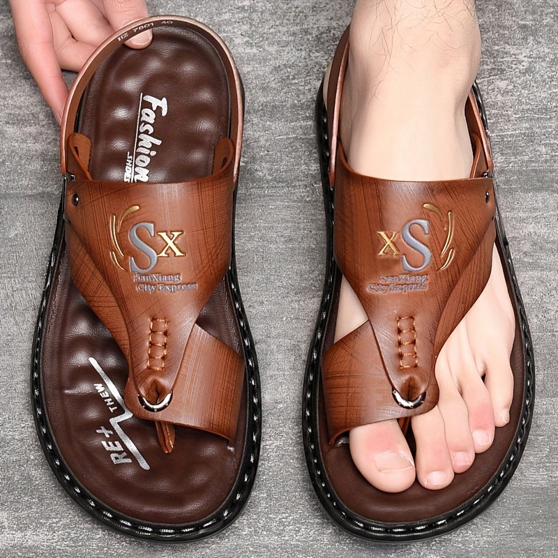 Men's Open Toe Slip On Sandals Anti-Skid Rubber Sole