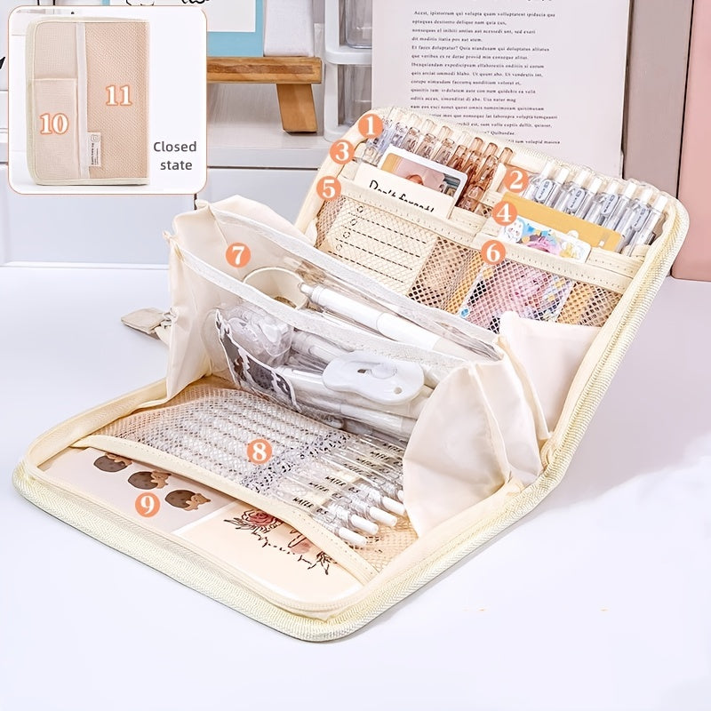 Large Capacity Pencil Case Stationery Box Portable for Office School Girls