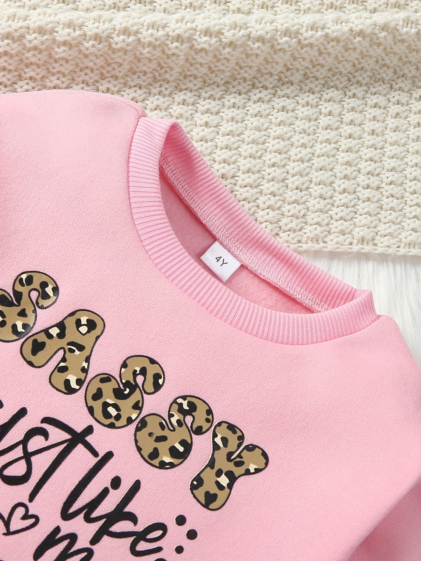 Sassy Mama Print Sweatshirt for Little Girls