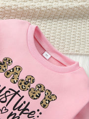 Sassy Mama Print Sweatshirt for Little Girls