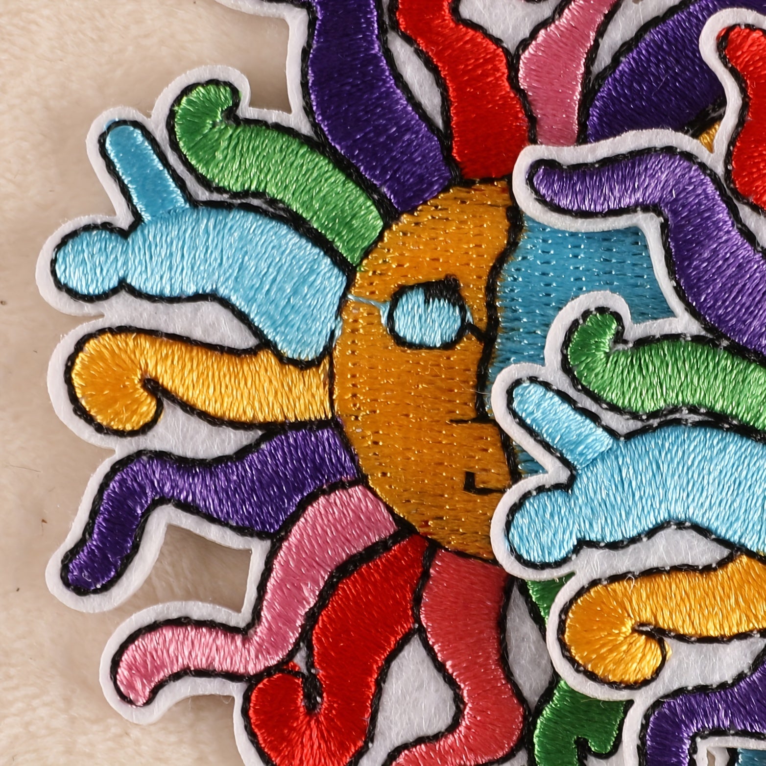 2pcs Sun Badges Iron On Patches Embroidered Applique DIY Crafts
