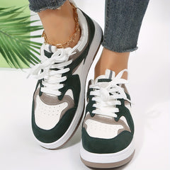 Women's Lace Up Stitching Sneakers Lightweight Shoes