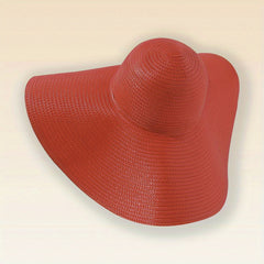 Red Oversized Floppy Sun Hat Wide Brim Sunshade Travel Beach Hat