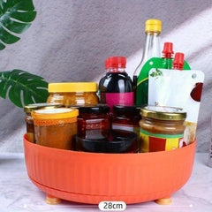 Rotating Spice Rack Kitchen Countertop Seasoning Storage Tray