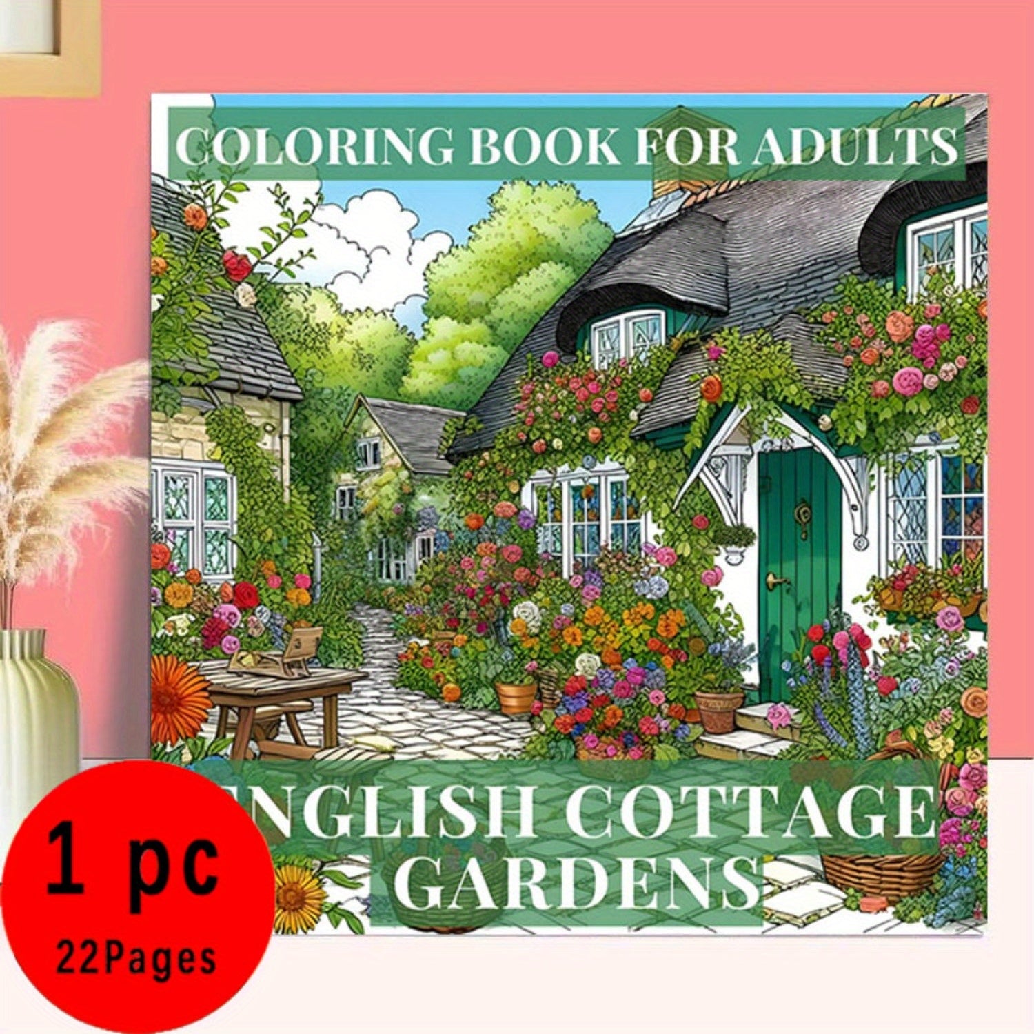 Whimsical English Garden Coloring Book - 22 Pages of Relaxing Illustrations