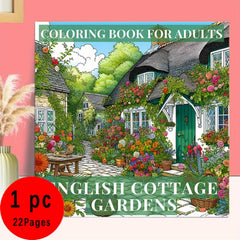 Whimsical English Garden Coloring Book - 22 Pages of Relaxing Illustrations