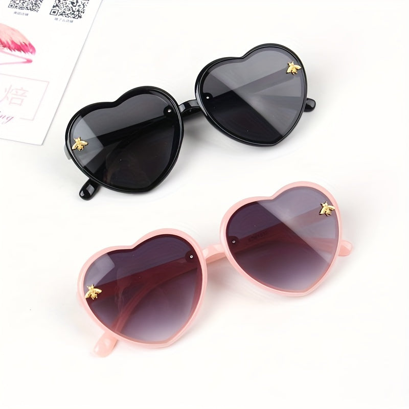 Kids Bee Heart Shaped Gradient Sunglasses for Party Dress Up