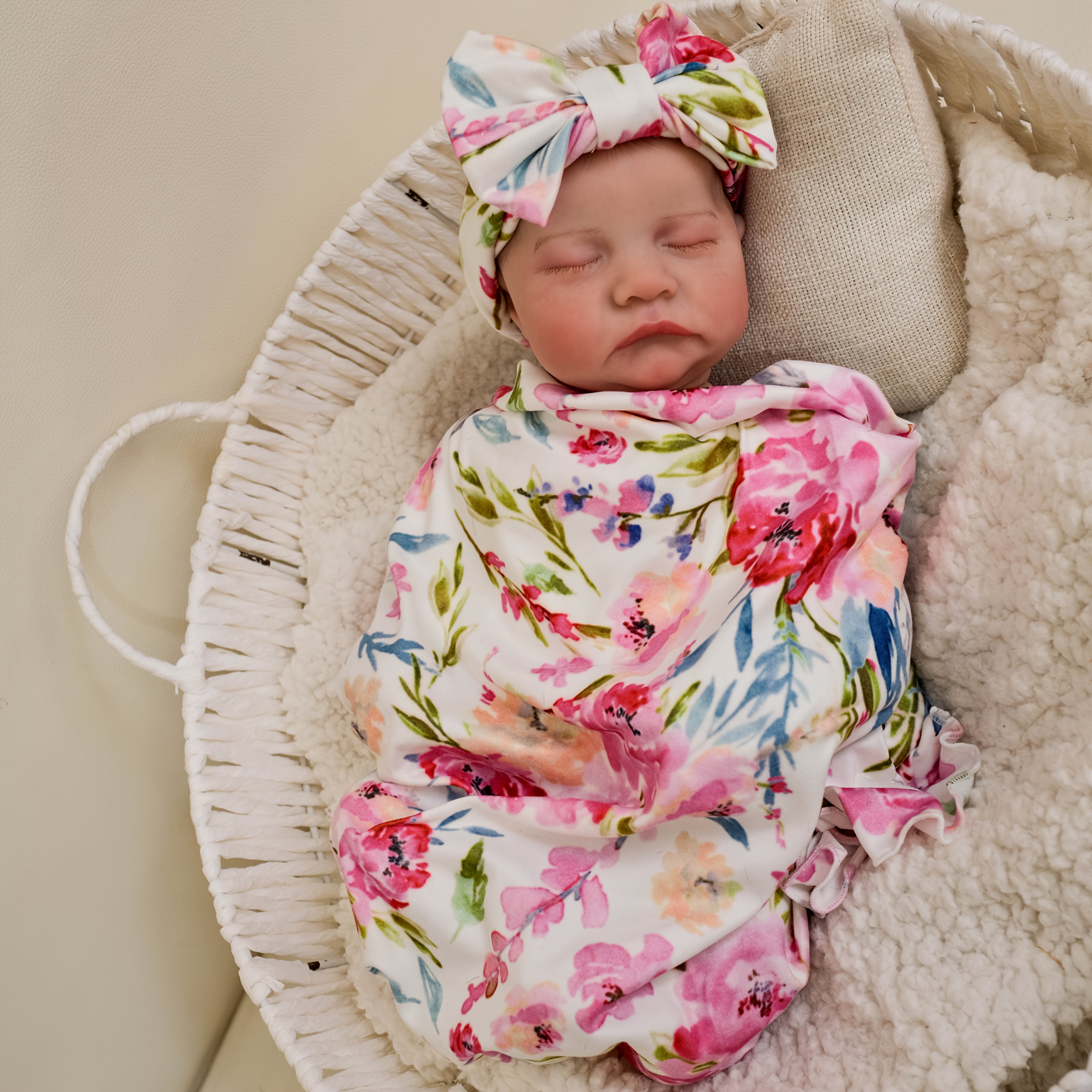 KEKEAIAI 18 Inch Lifelike Youngsters Doll with 3D Skin & Floral Outfit